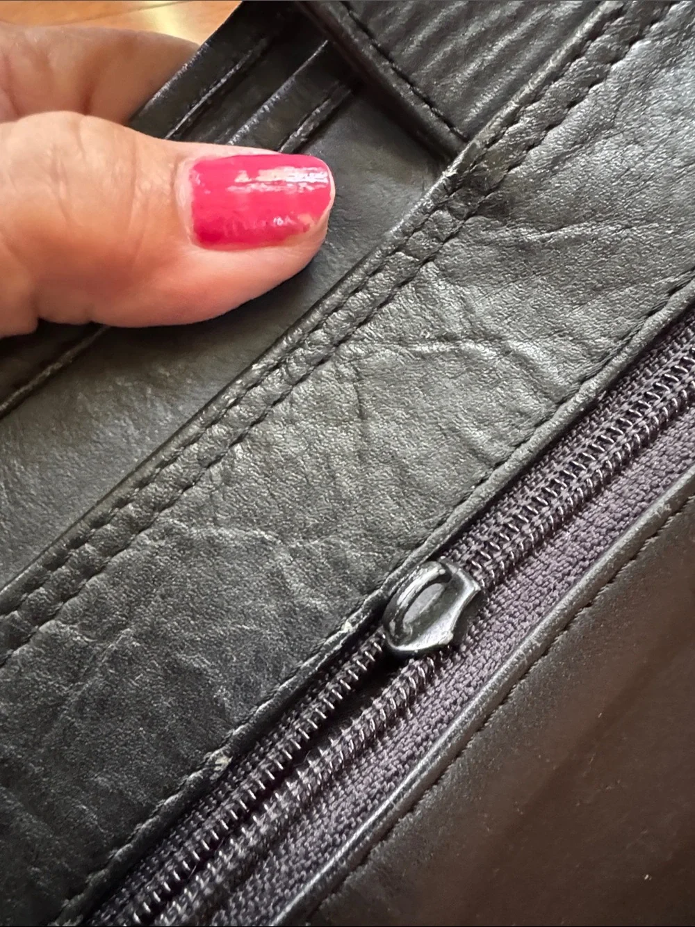 Black Leather Briefcase Shoulder Bag